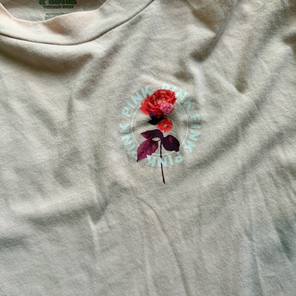 Victoria's Secret PINK Long Sleeve T Shirt Rose Graphic Light Pink Size Medium - Picture 2 of 6